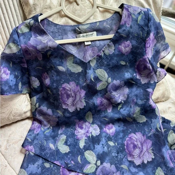 548. Cold water Creek Floral Two-Piece Set Size 8 - Picture 3 of 6